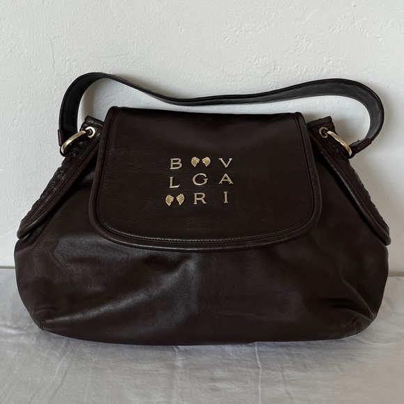 BVLGARI Handbags - Bvlgari Brown Leather Hobo Shoulder Bag